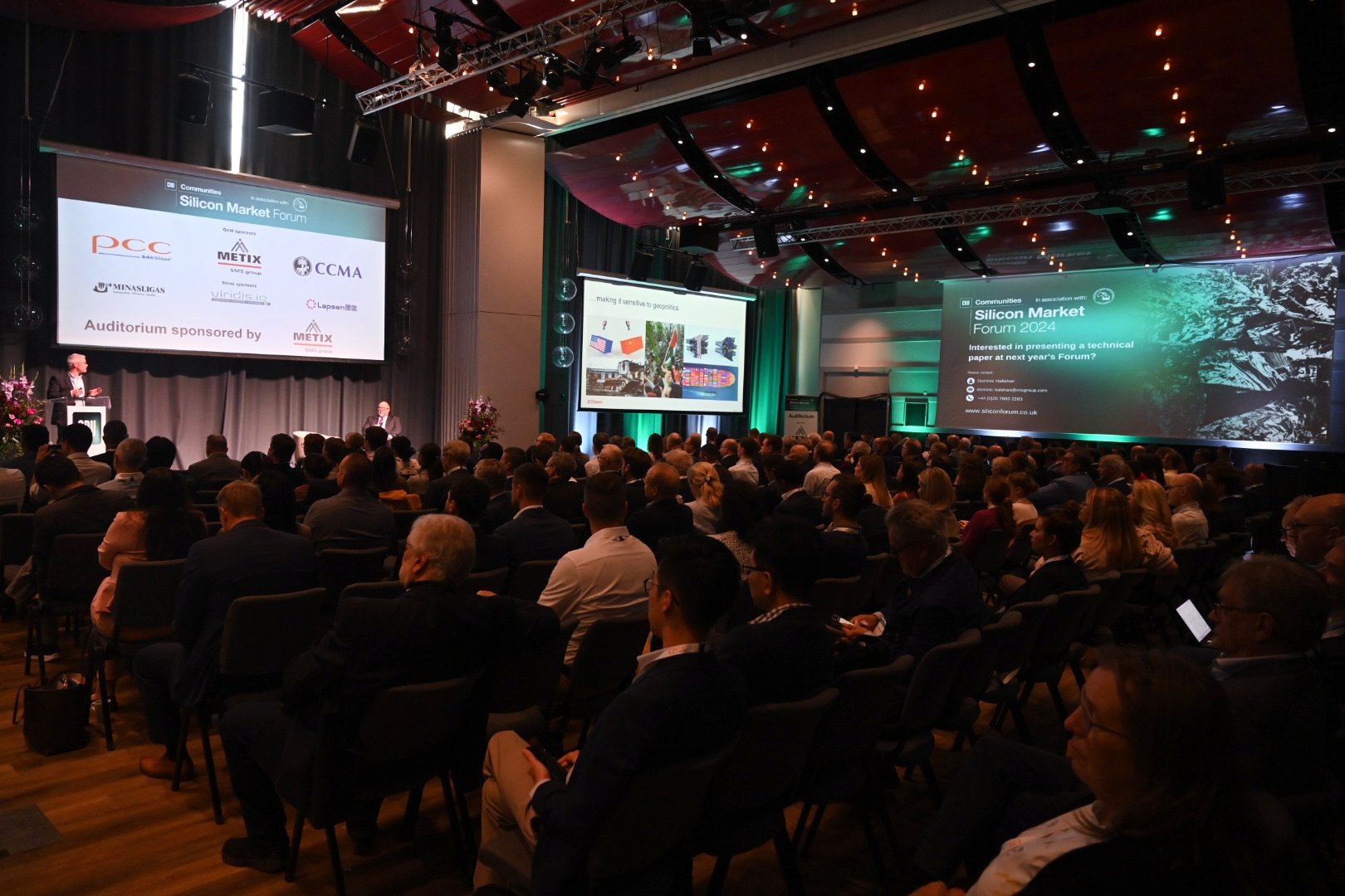 Main stage at the CRU Silicon Market Forum