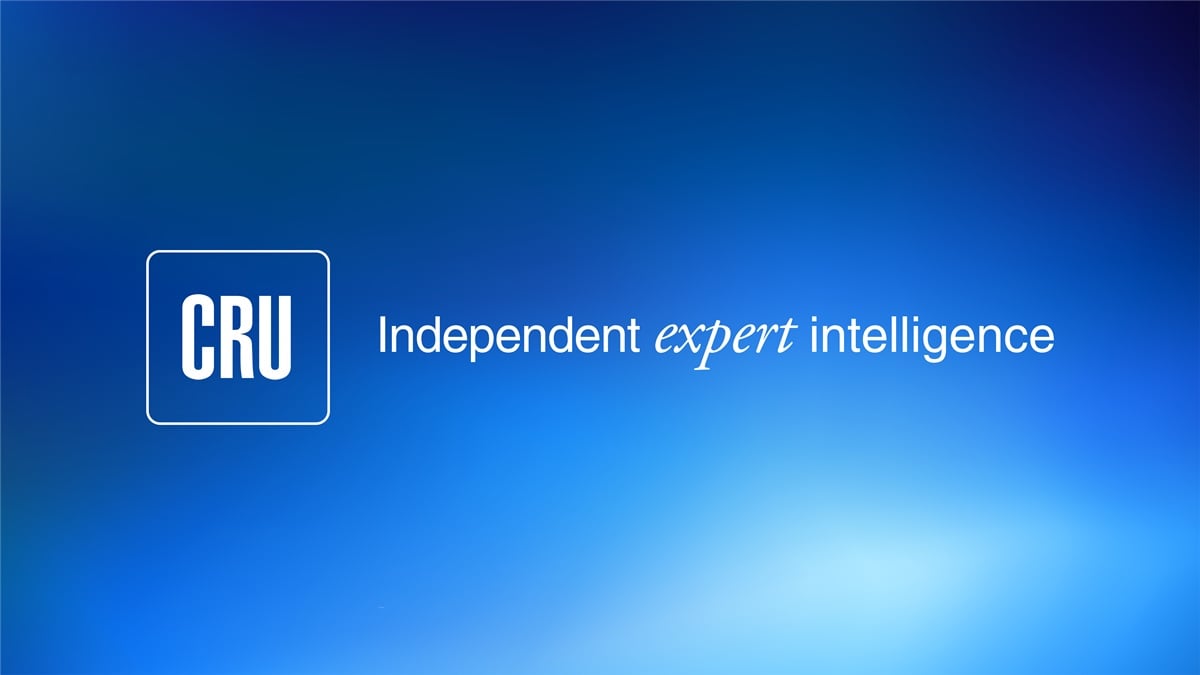 CRU logo on a blue gradient background with the text: "Independent expert intelligence"