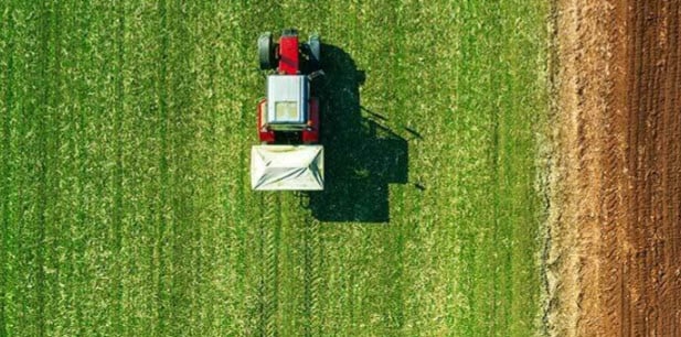 Arial view of a tractor