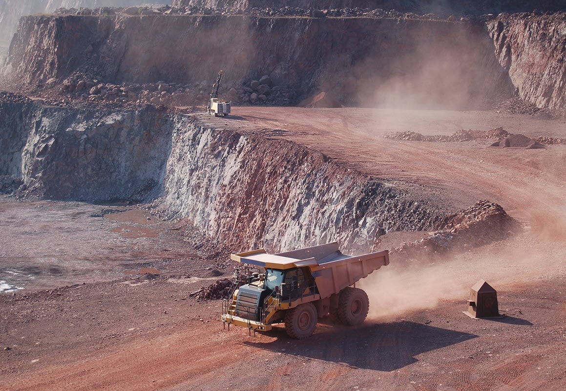 Image of transport truck at mine site