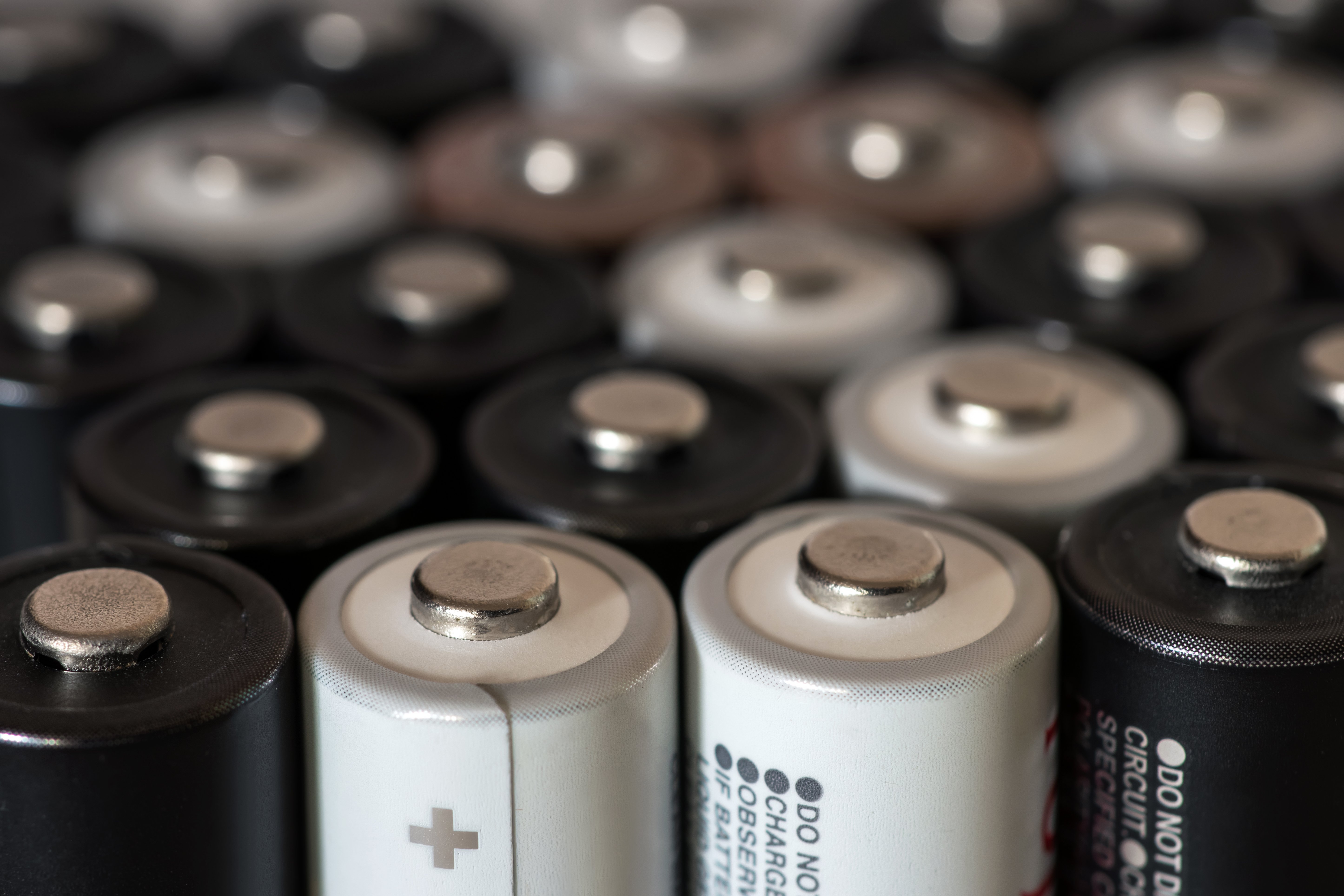 Close up of batteries