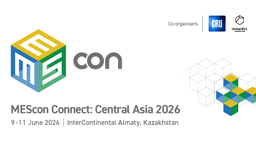A banner image with the logos CRU and UniverSUL Consulting and a text of MEScon Connect: Central Asia 2026