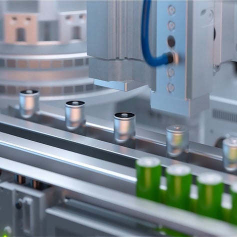 BTAC production of lithium ion batteries battery factory 3d illustration 3d rendering