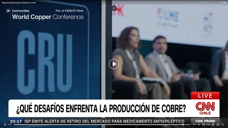 World Copper Conference: Estancamiento productivo y competencia de Perú marcan los desafíos del cobre en Chile
